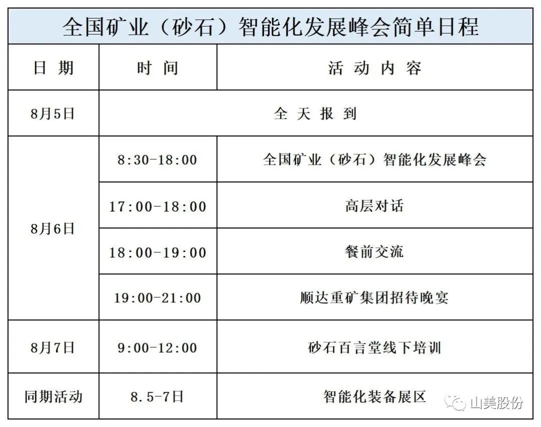 【会议预告】上海918博天堂股份与您相约长沙全国矿业（砂石）智能化发展峰会